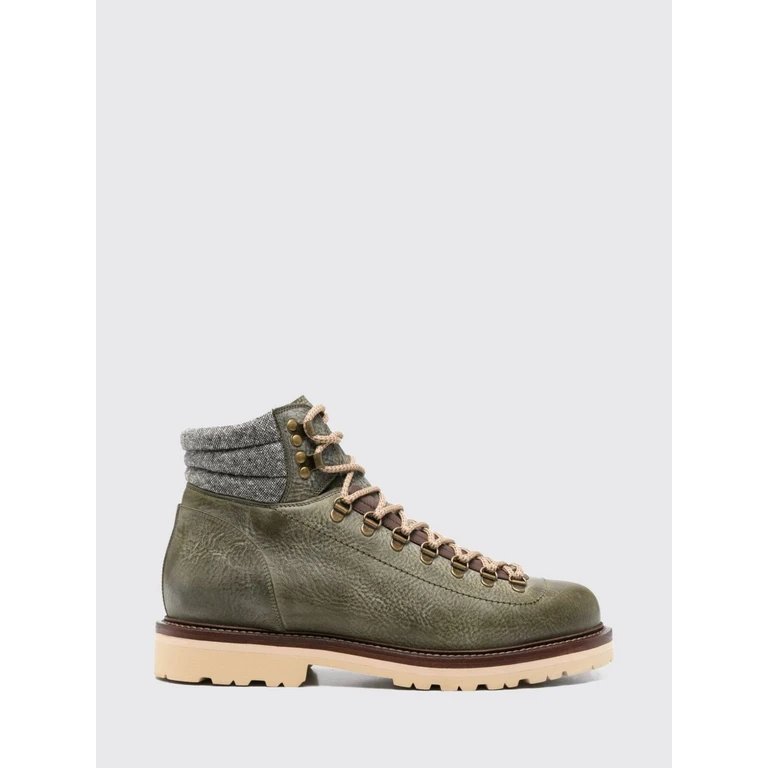 Grained Leather Lace-Up Ankle Boots with Lug Sole (MZURCCS890CMR73)
