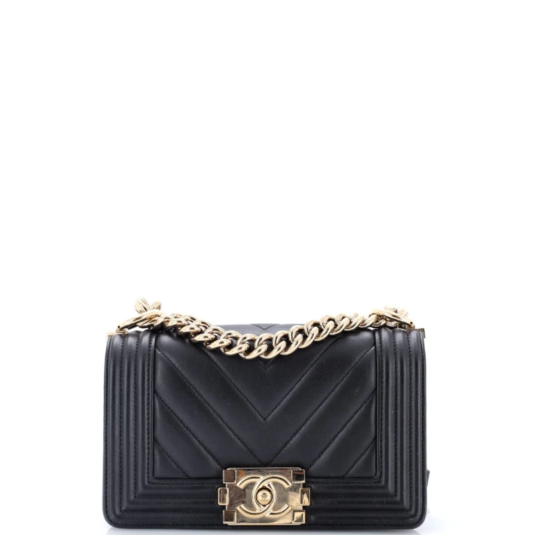 Boy Flap Bag Chevron Calfskin Small