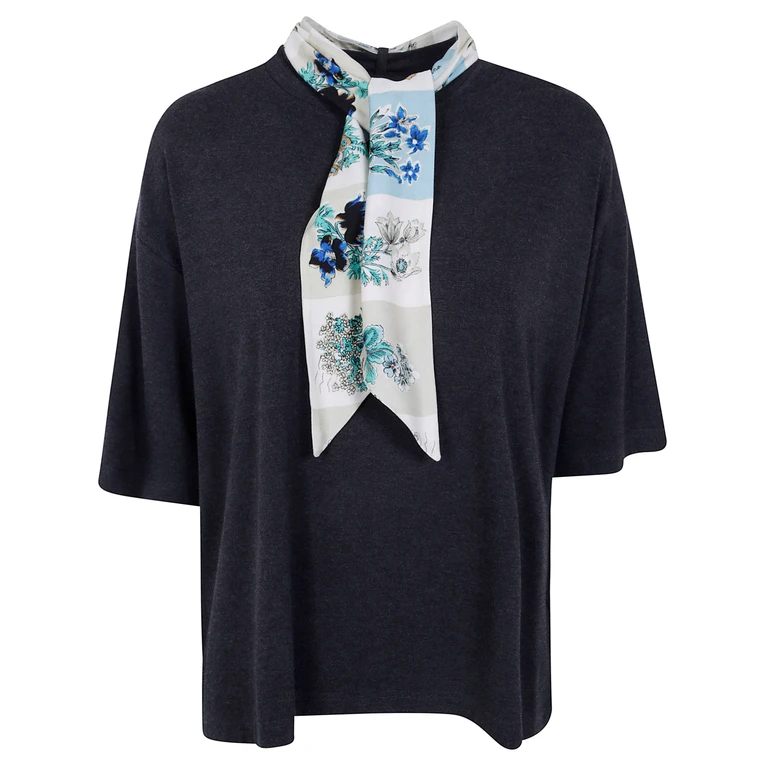 T-Shirt Scarf Detail Womens Scarf Tshirt