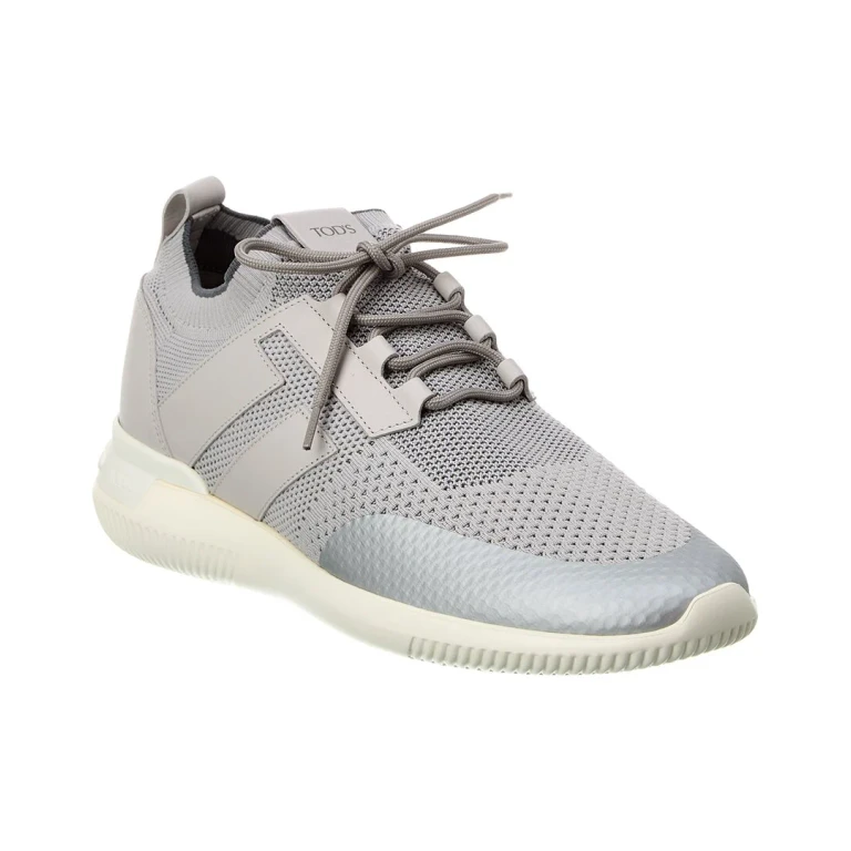 Tods Sportivo Light Knit & Leather Sneaker