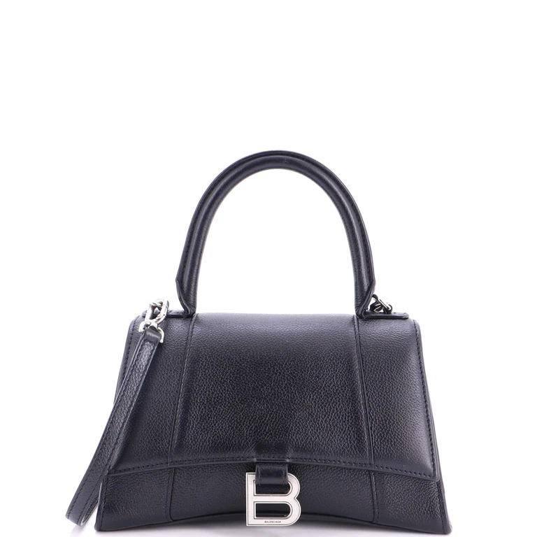 Hourglass Top Handle Bag Leather Small