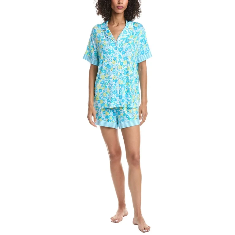 2pc Notch Collar Top & Short Pajama Set