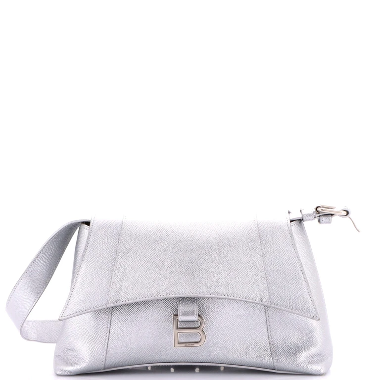 Downtown Soft Hourglass Shoulder Bag Leather Small