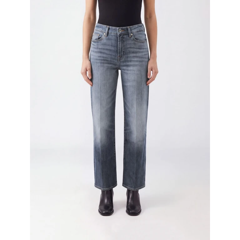 Lotta High-Waisted Wide Leg Jeans in Cotton Denim (7U8E0G87U73NE)