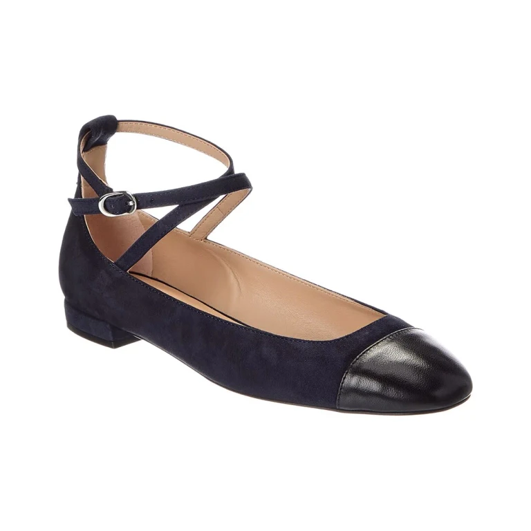 Eden Strap Suede & Leather Flat