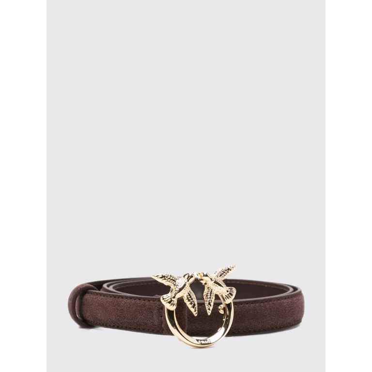 Cintura sottile in camoscio con fibbia Love Birds Diamond Cut