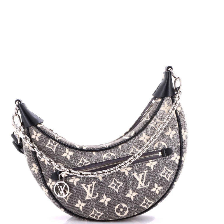 Loop Handbag Monogram Jacquard Denim