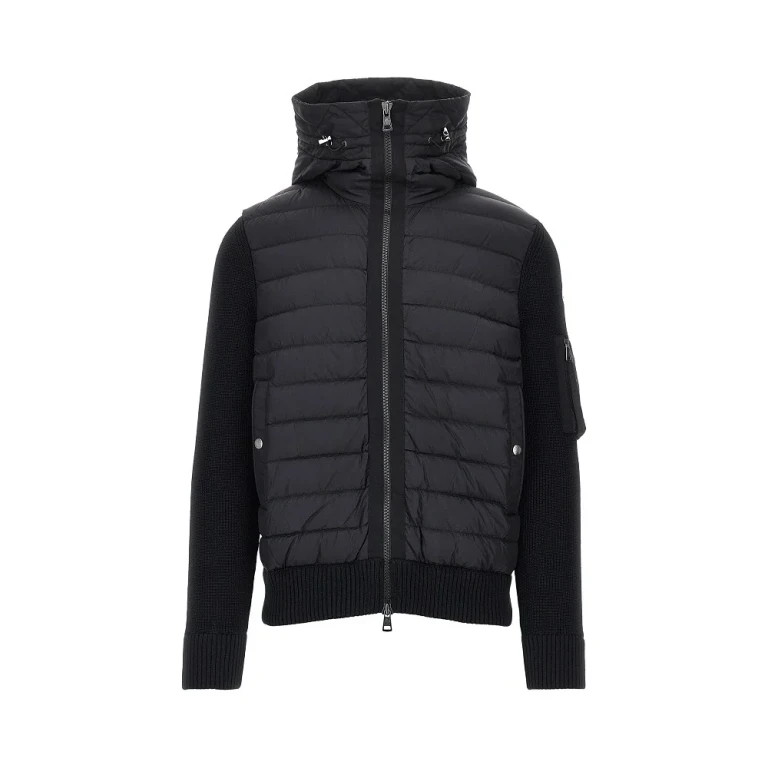 Padded nylon and wool cardigan Man S