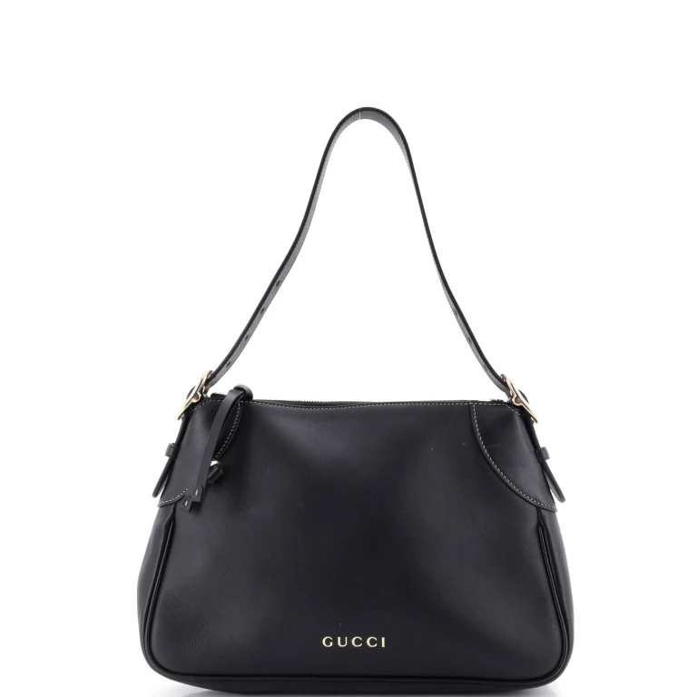 Emblem Shoulder Bag Leather Medium
