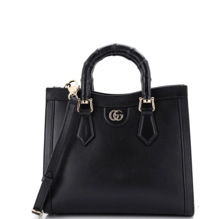 Diana NM Bamboo Handle Tote Leather Small