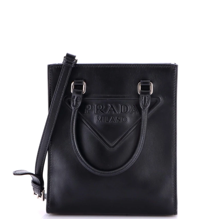 Logo Drill Tote Leather Mini