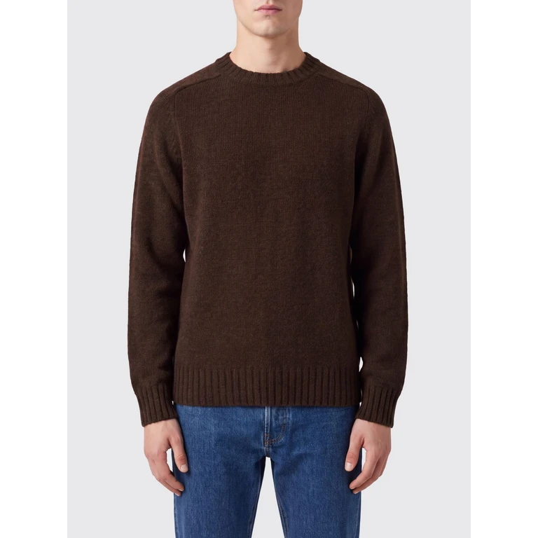 Crewneck 100% Wool Jumper with Ribbed Trims (74113NW662)