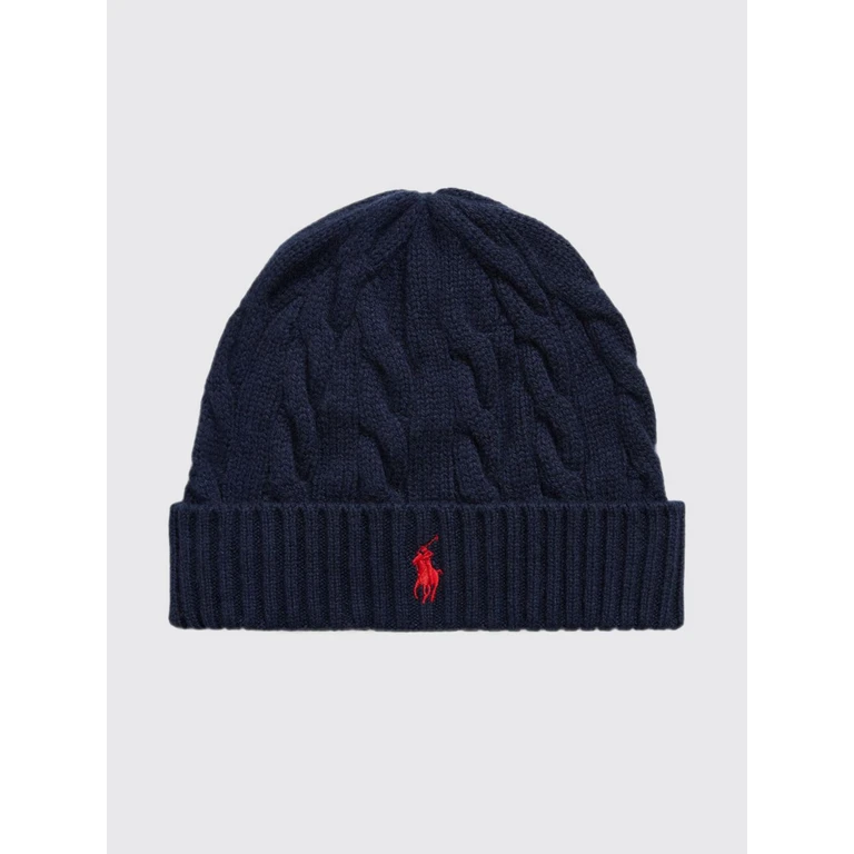 Wool and Cashmere Blend Beanie with Contrast Pony Logo (710B23668007)