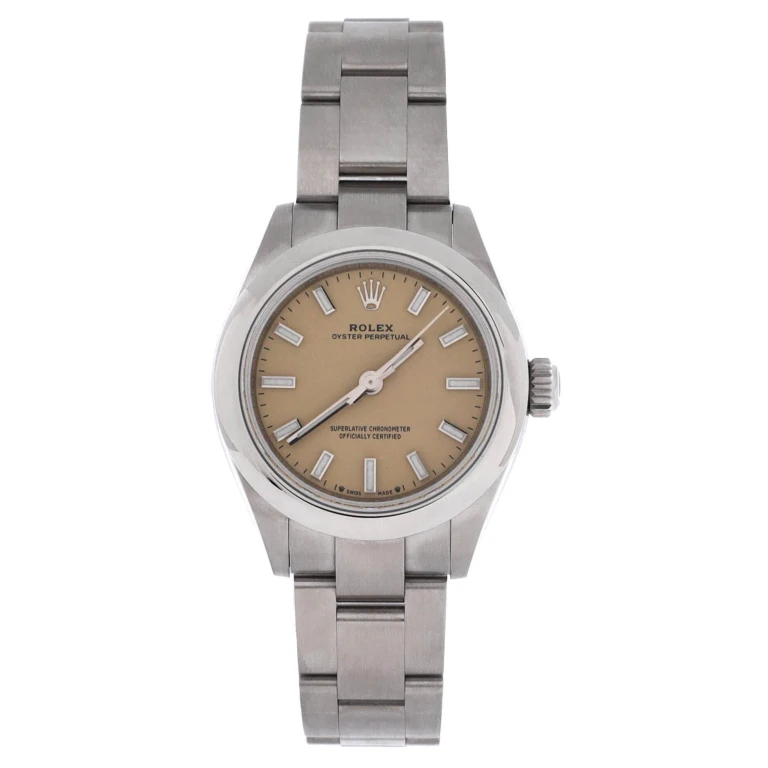 Oyster Perpetual Beige Automatic Watch Stainless Steel 28
