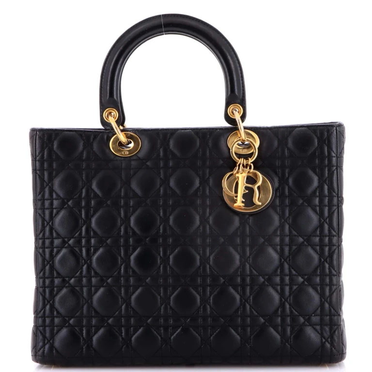 Lady Dior Bag Cannage Quilt Lambskin Large