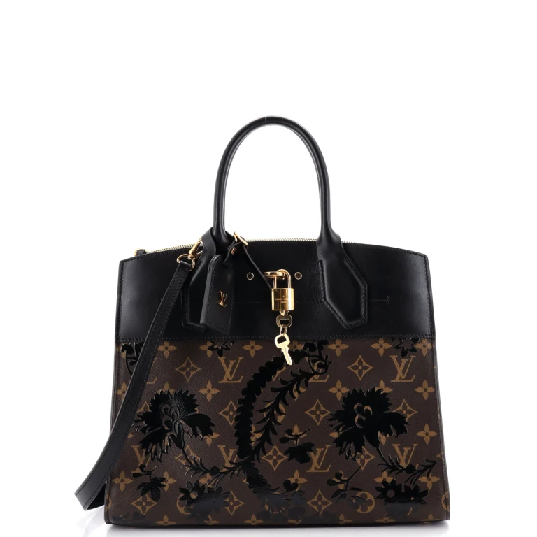 City Steamer Handbag Limited Edition Blossom Monogram Canvas and Leather MM