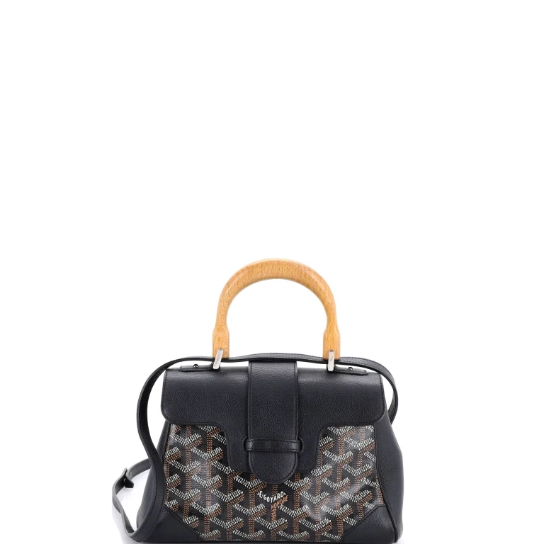 Saigon Top Handle Bag Coated Canvas with Leather Mini
