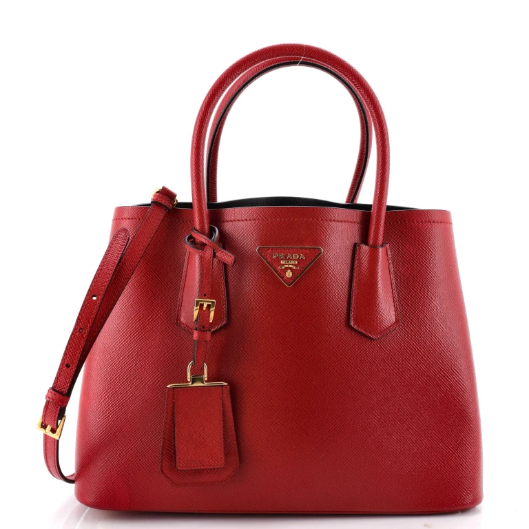 Cuir Double Tote Saffiano Leather Medium