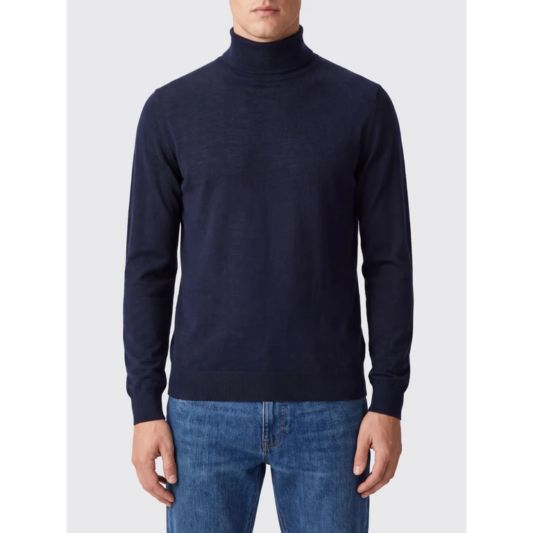 Extrafine Merino Wool Turtleneck Sweater with Ribbed Trims (401705248)