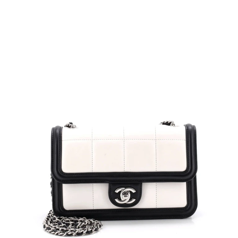 CC Chocolate Bar Flap Bag Quilted Lambskin Mini
