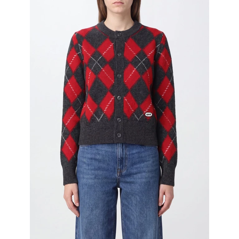 Argyle Pure Virgin Wool Crew Neck Cardigan (FKC400KN0202A353)