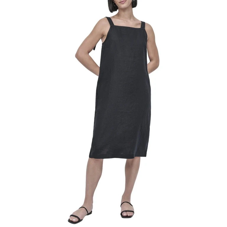 Tie Strap Linen Dress