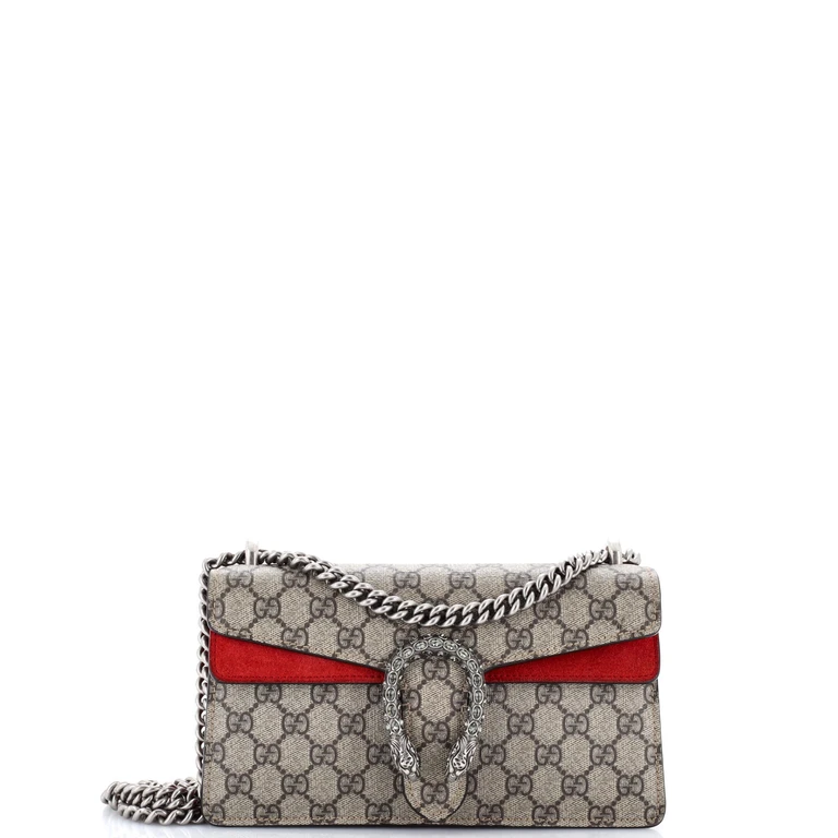 Dionysus Bag GG Coated Canvas with Crystal Embellished Metal Small