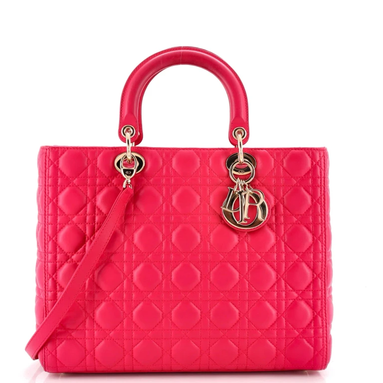 Lady Dior Bag Cannage Quilt Lambskin Large