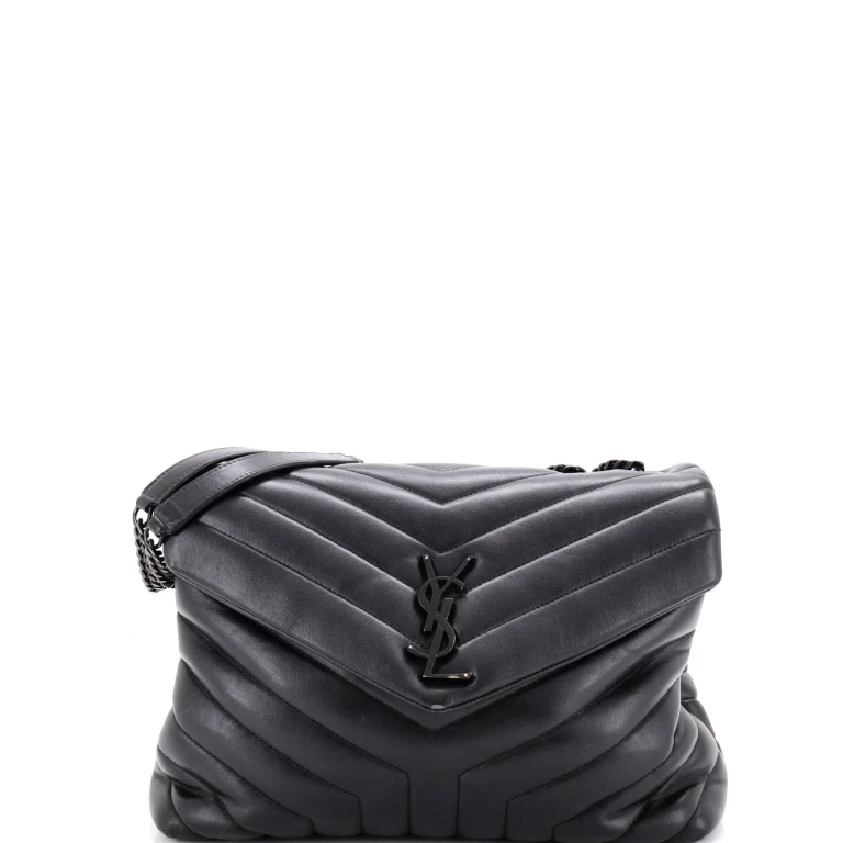 Loulou Shoulder Bag Matelasse Chevron Leather Medium