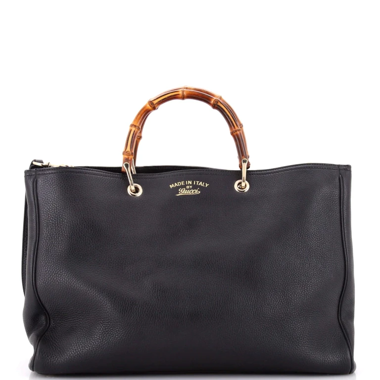 Bamboo Shopper Tote Leather Large