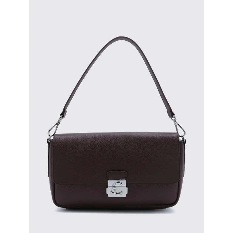 C-Me Lock Pebbled Leather Shoulder Bag with Buckle Closure (E1U4K120102R49)