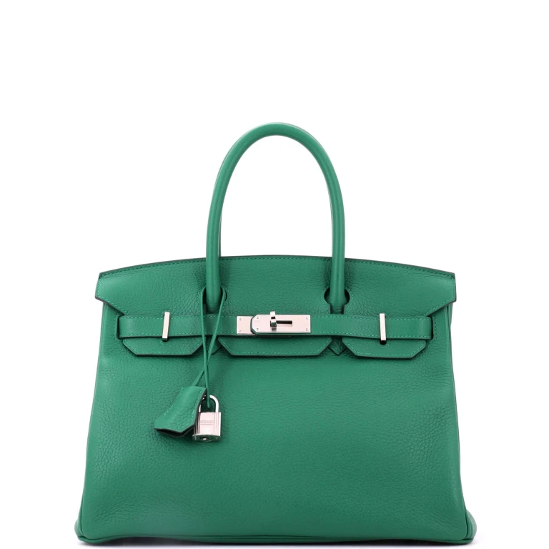 Birkin Handbag Verso Clemence with Palladium Hardware 30