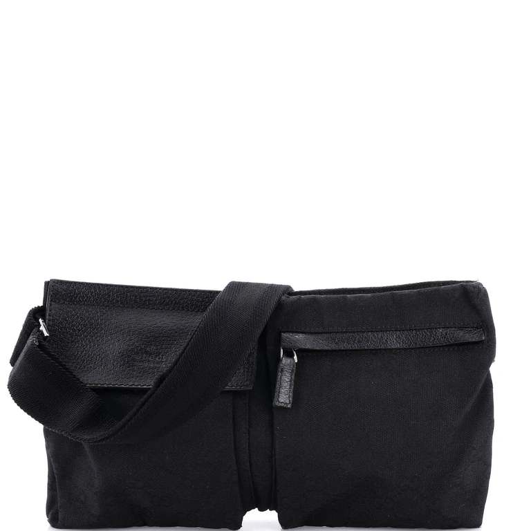 Vintage Double Belt Bag GG Canvas with Leather