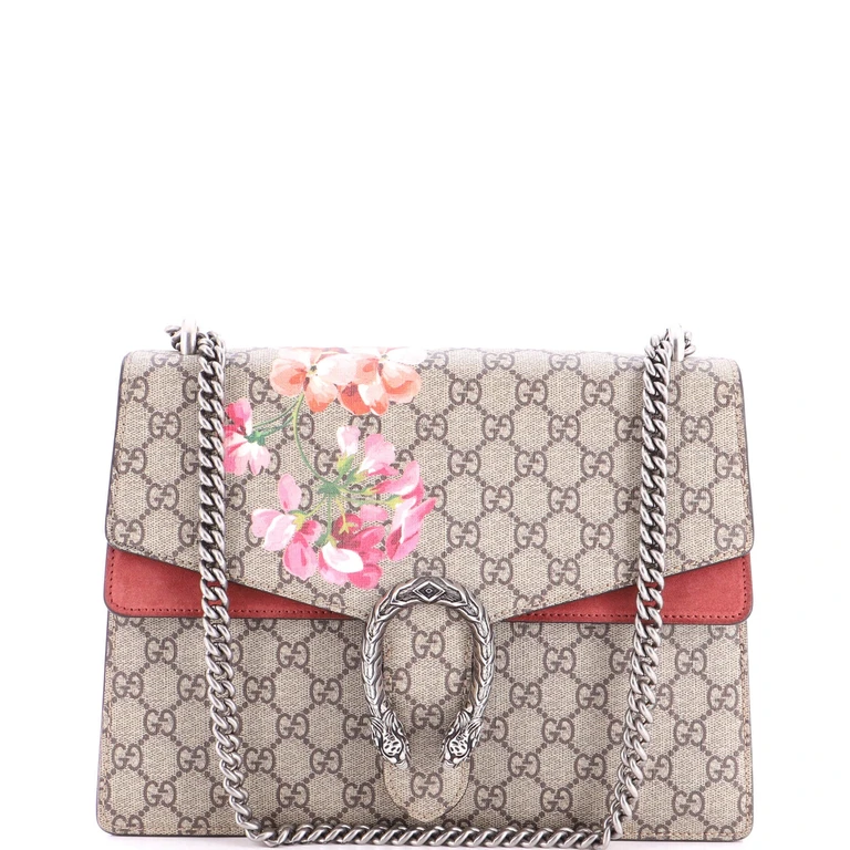 Dionysus Bag Blooms Print GG Coated Canvas Medium