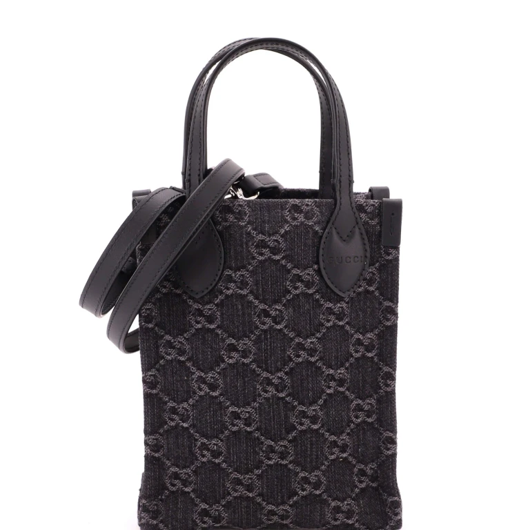 Vertical Tote GG Denim Mini