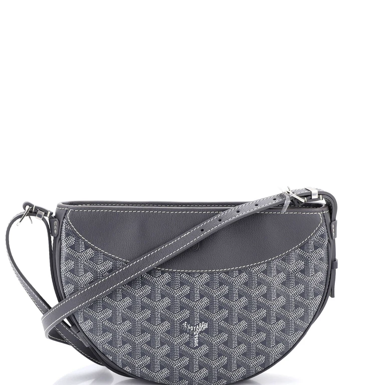 Hirondelle Shoulder Bag Coated Canvas and Leather