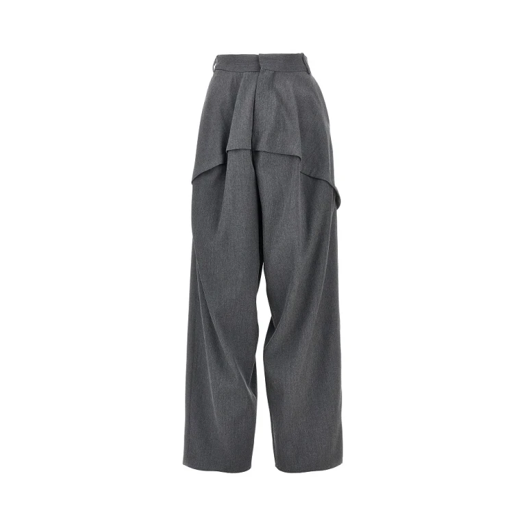 Wide leg panneled wool pants Woman 36