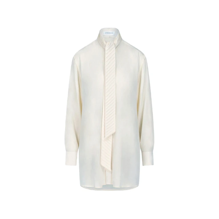 Blusa Plissettata con Dettaglio Sciarpa