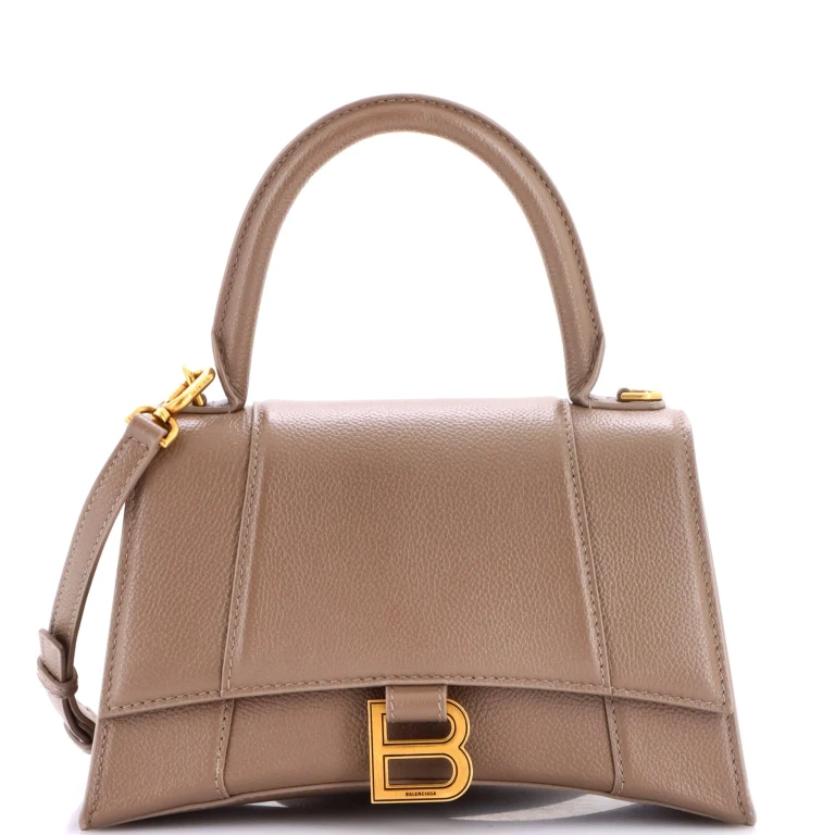 Hourglass Top Handle Bag Leather Small