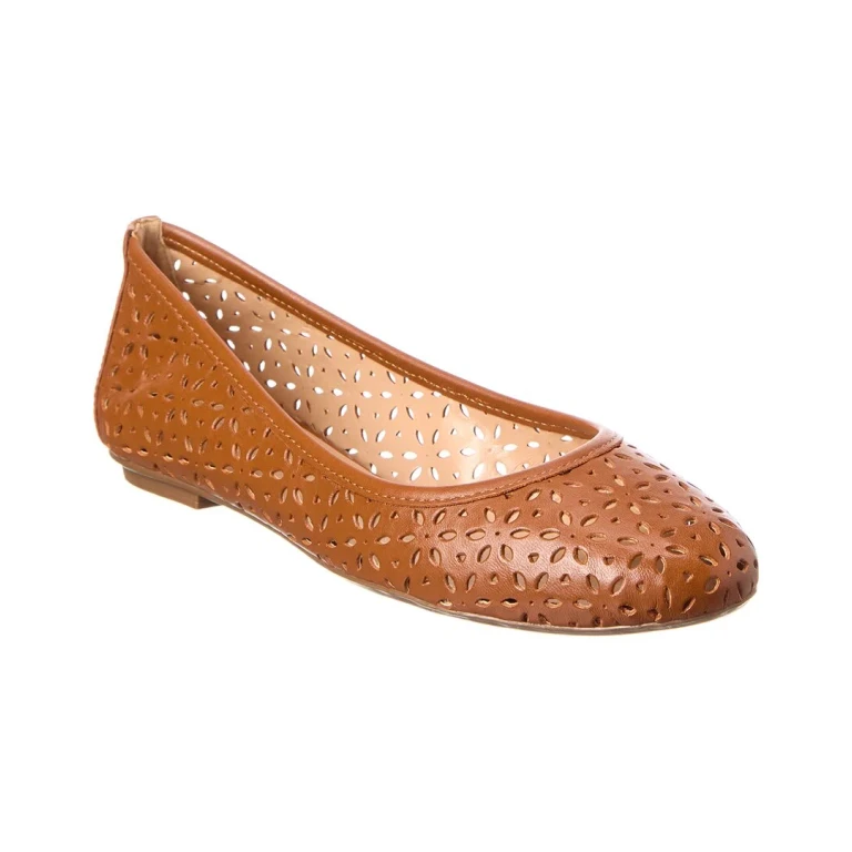 Leyla Laser Cut Leather Flat