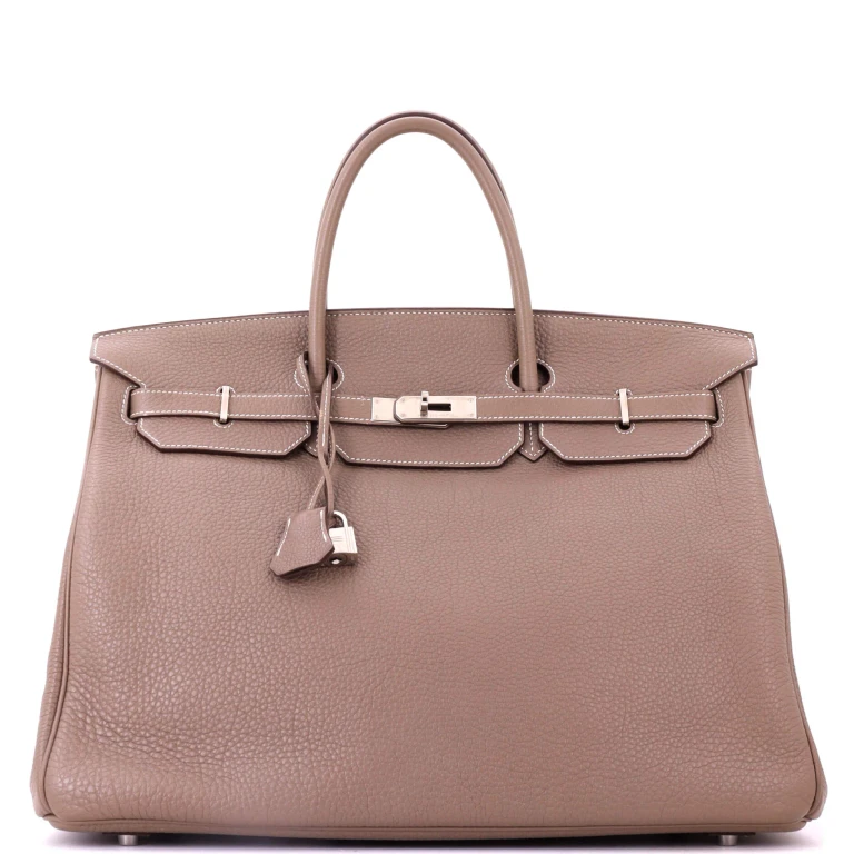 Birkin Handbag Etoupe Togo with Palladium Hardware 40