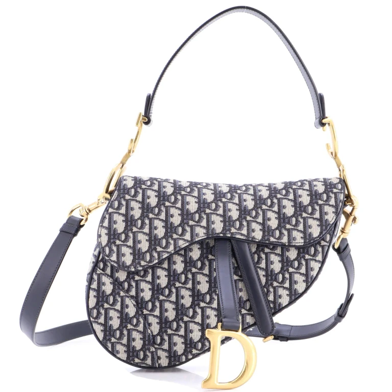 Saddle Handbag with Strap Oblique Canvas Medium