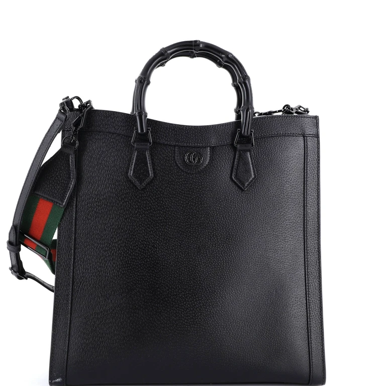 Diana NM Bamboo Handle Tote Leather Large