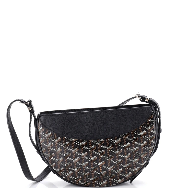 Hirondelle Shoulder Bag Coated Canvas and Leather