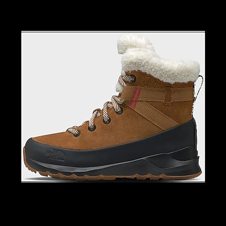 The North Face Women's Thermoball Leather Lace-Up Waterproof Boots in Timber Tan/TNF Black Size: 5.0