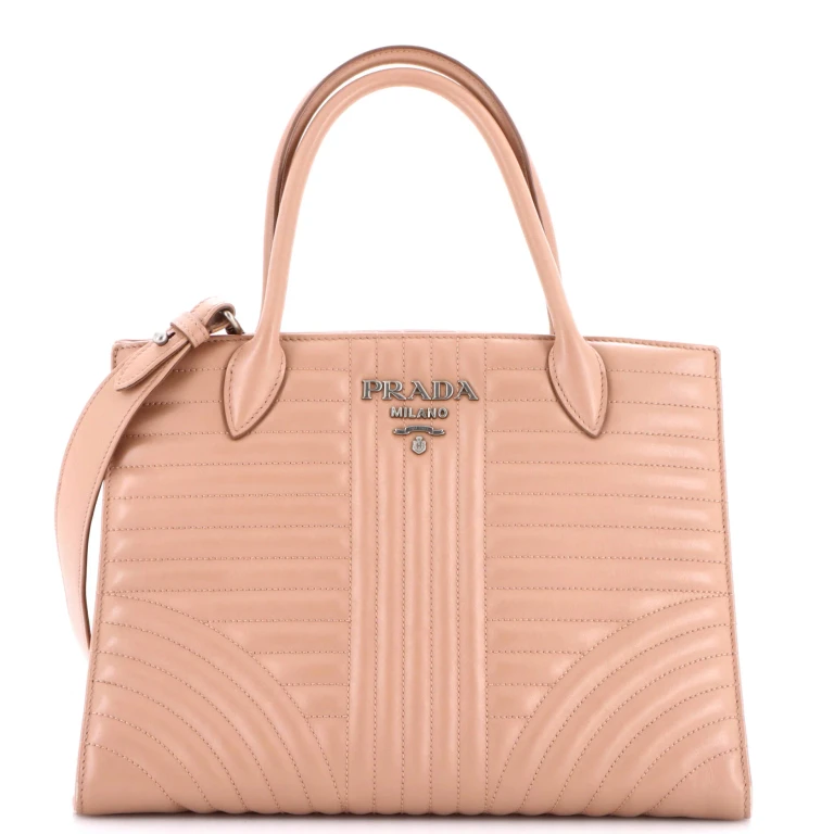 Convertible Open Tote Diagramme Quilted Leather Medium