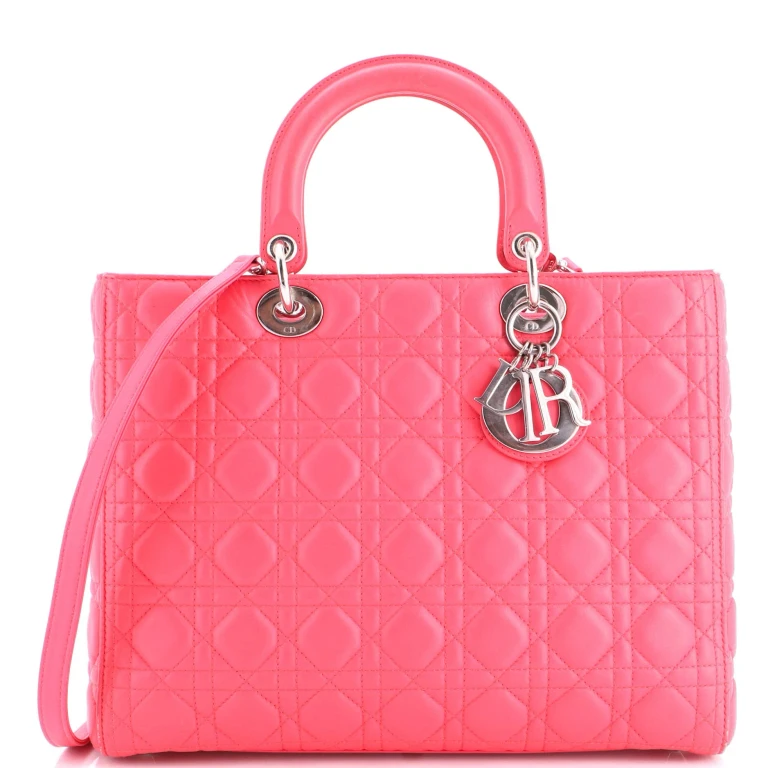 Lady Dior Bag Cannage Quilt Lambskin Large