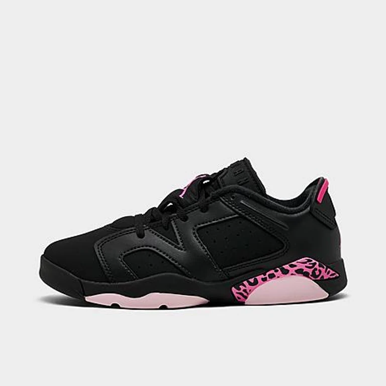Little Kids Retro 6 Low Basketball Shoes in Black/Laser Fuchsia/Pink Foam Size: 1.0