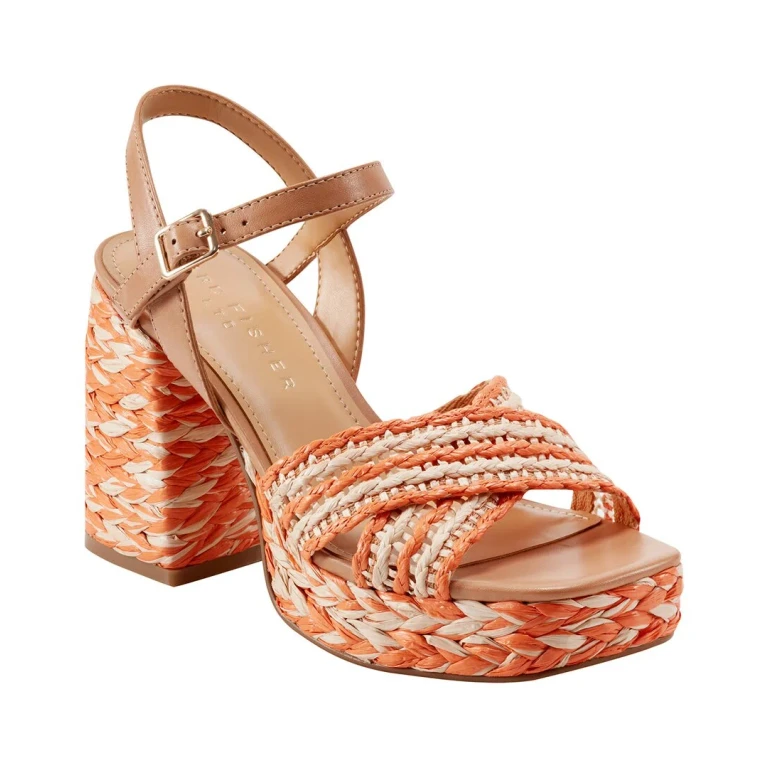 Marc Fisher Ltd Juliey Leather-Trim Sandal