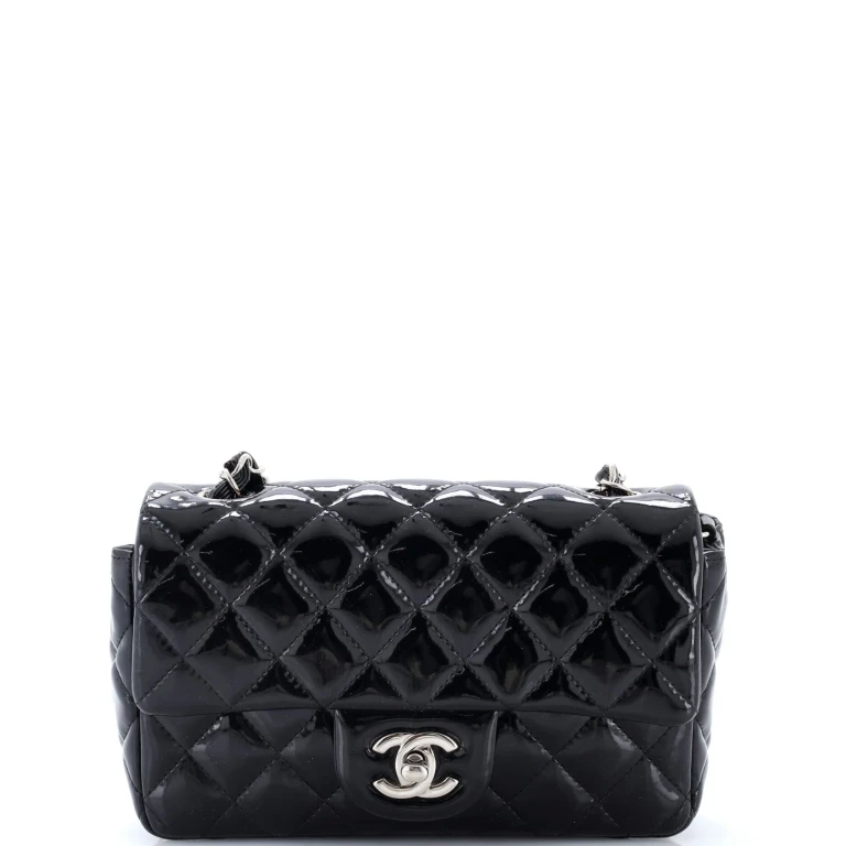 Classic Single Flap Bag Quilted Patent Mini